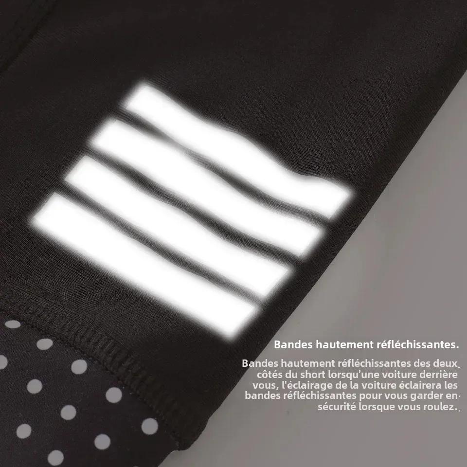 KEMALOCE short de cyclisme hommes blanc noir & gris & rouge Gel Pad été vélo Shorts course sur route Compression réfléch