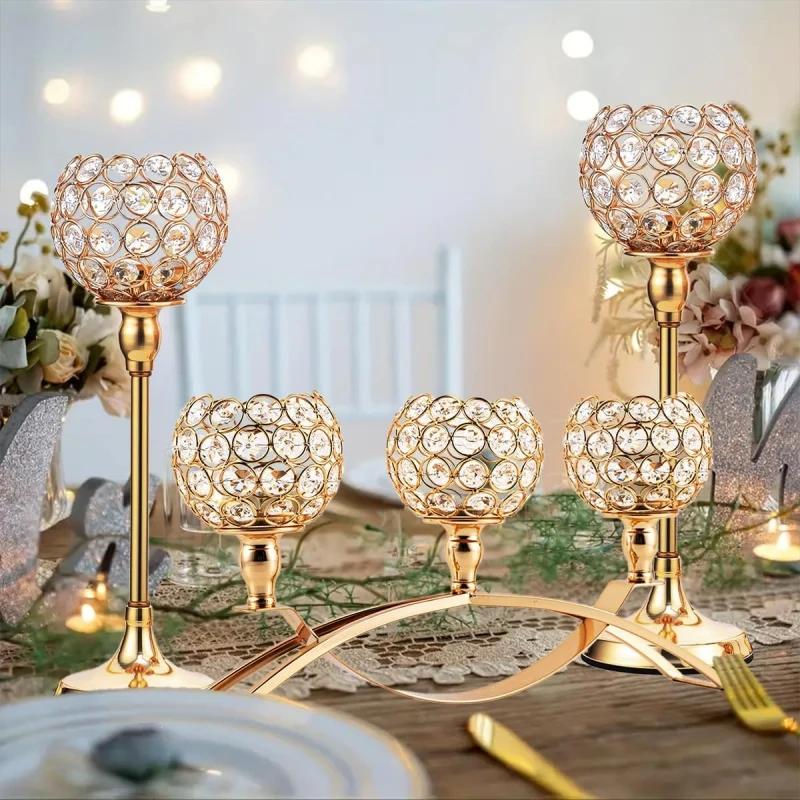Bougeoirs dorés pour centres de table