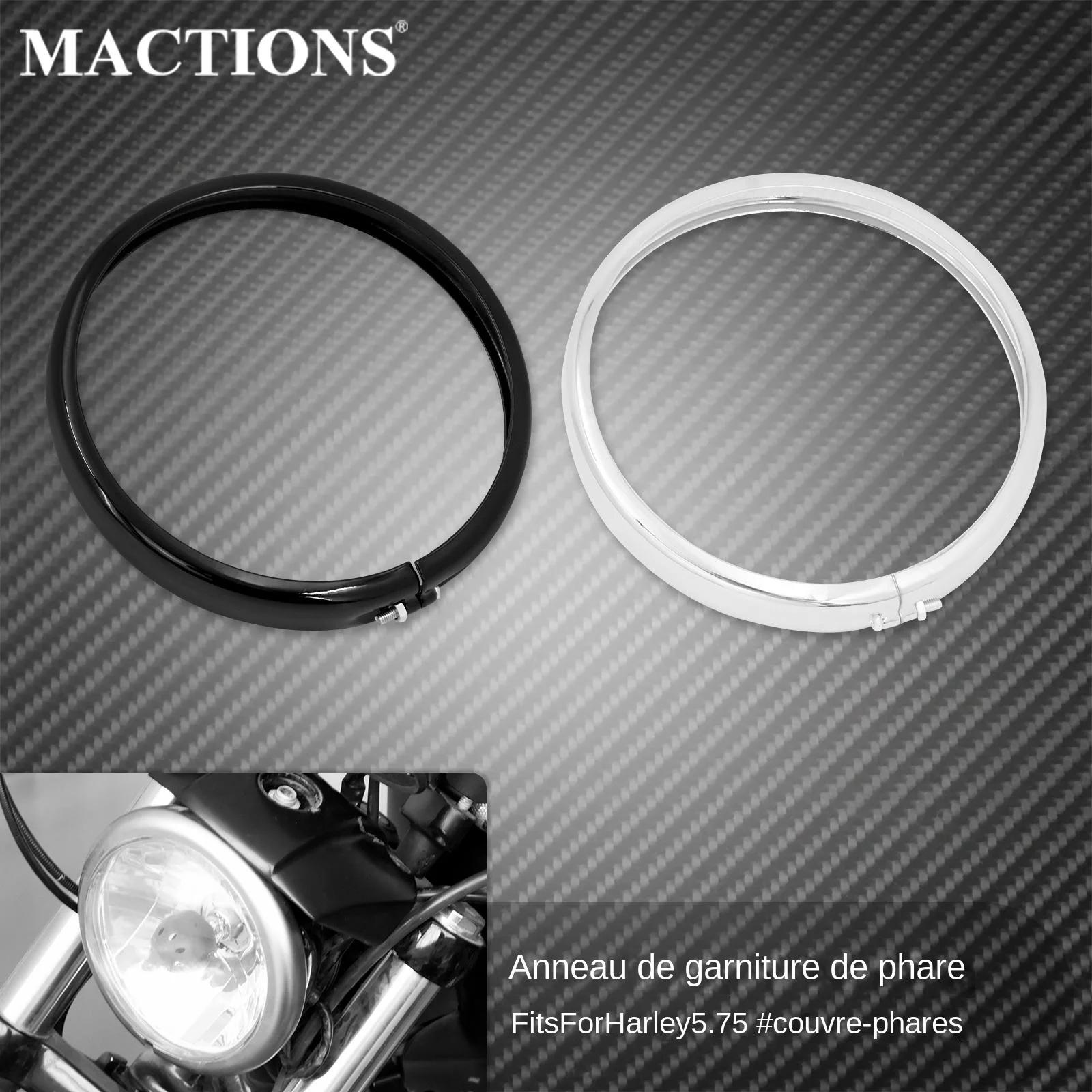 Anneau de garniture de phare de moto noir/Chrome
