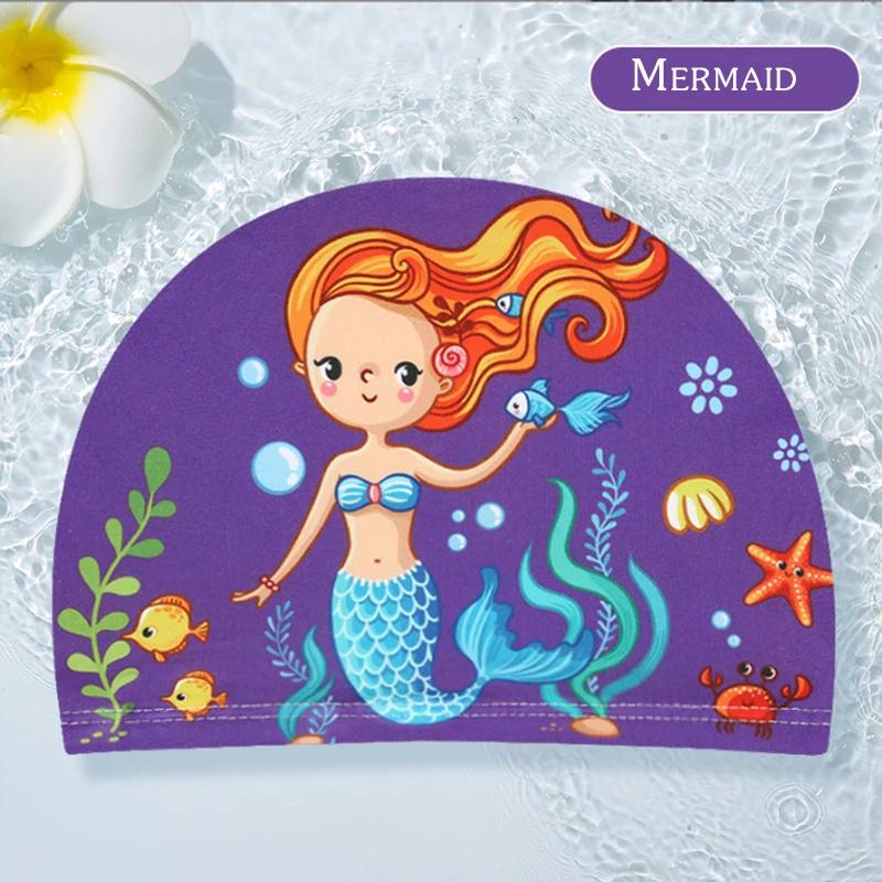 Chapeaux de natation enfant garçon et fille - Modèles dessin animé mignon tissu confortable pour plage et piscine -