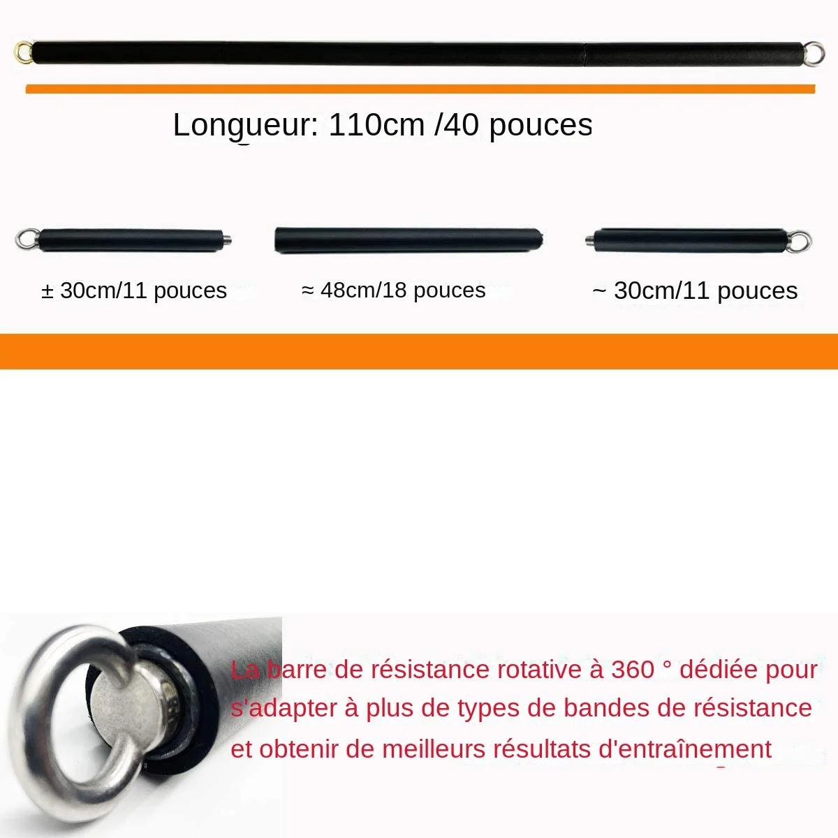 Barre d'entraînement s'adapte à toutes les bandes de résistance avec clip