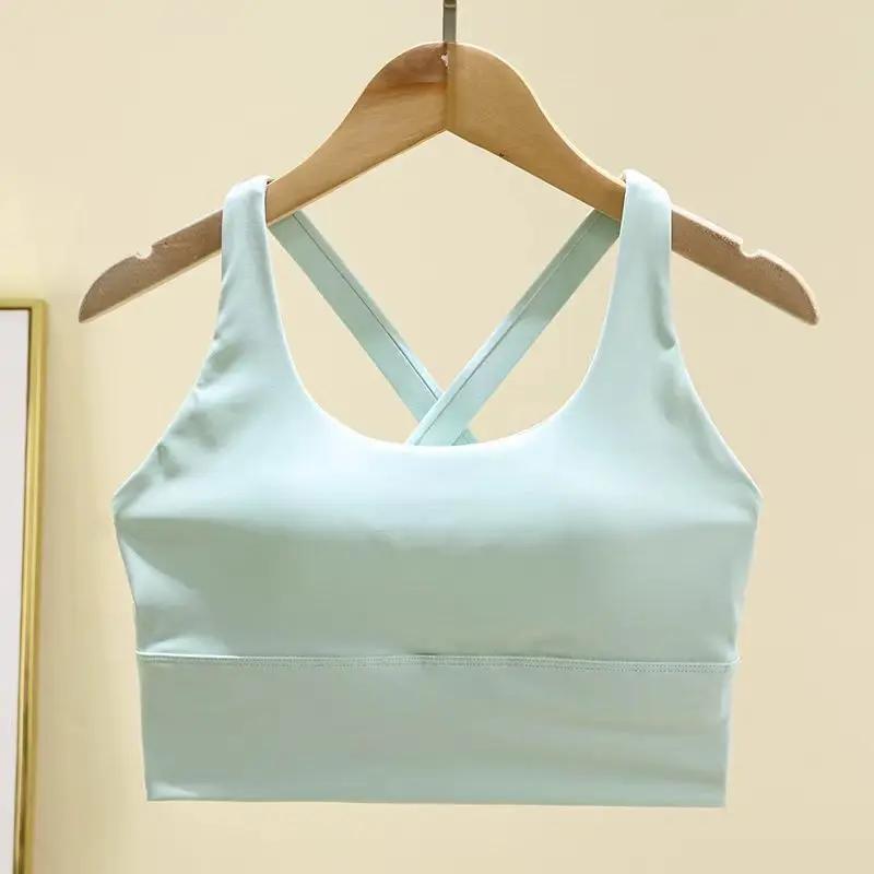Soutien-gorge sport coussin fixe haute résistance running yoga antichoc maintien professionnel