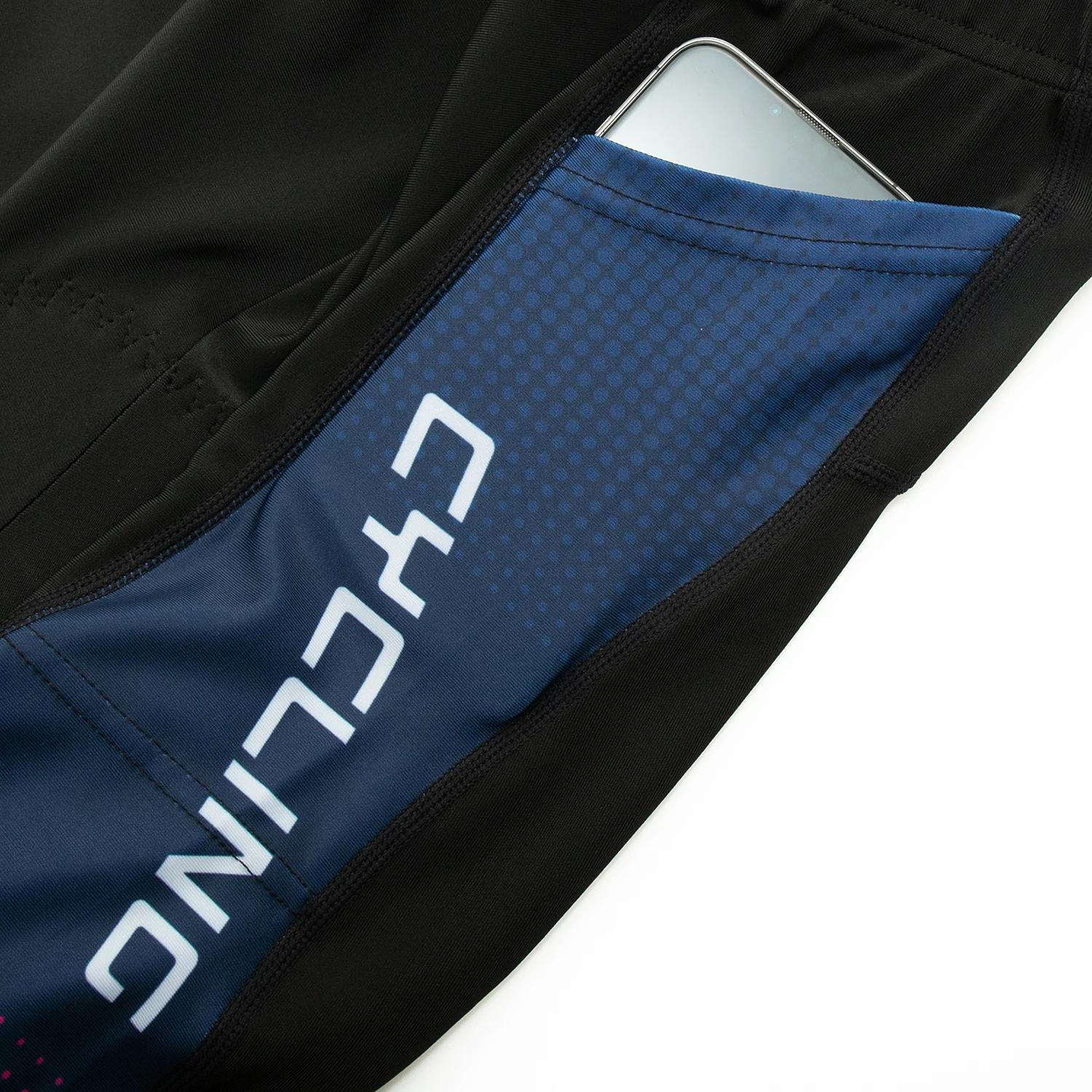 Shorts de cyclisme pour femmes avec coussin 3D, poche latérale, taille haute, pour l'entraînement et le fitness