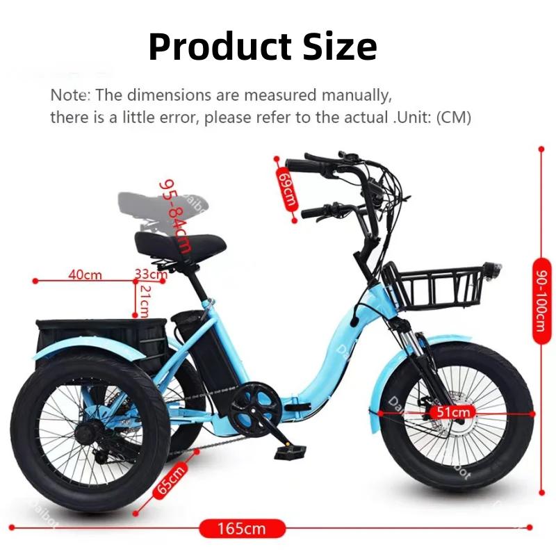Vélo électrique pliable de 18 pouces à 3 roues pour adultes, tricycle électrique de 350W pour personnes âgées, vélo électrique avec panier et batterie amovible
