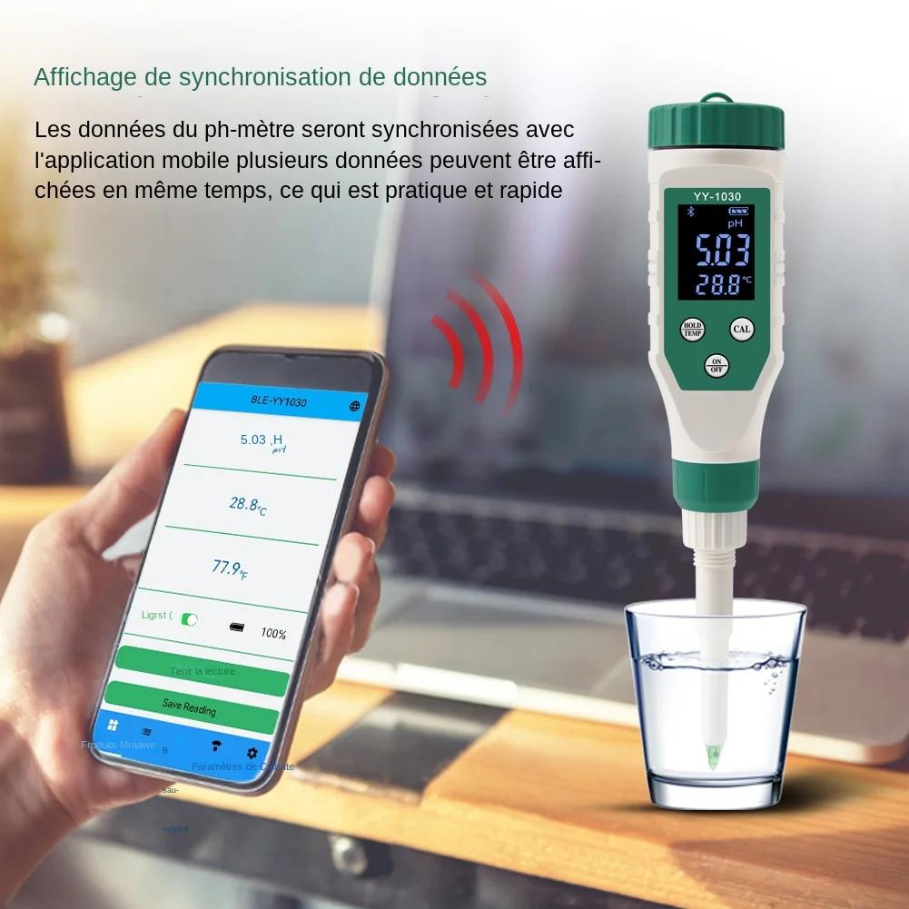 Ph-mètre alimentaire numérique Bluetooth 0.00 ~ 14.00