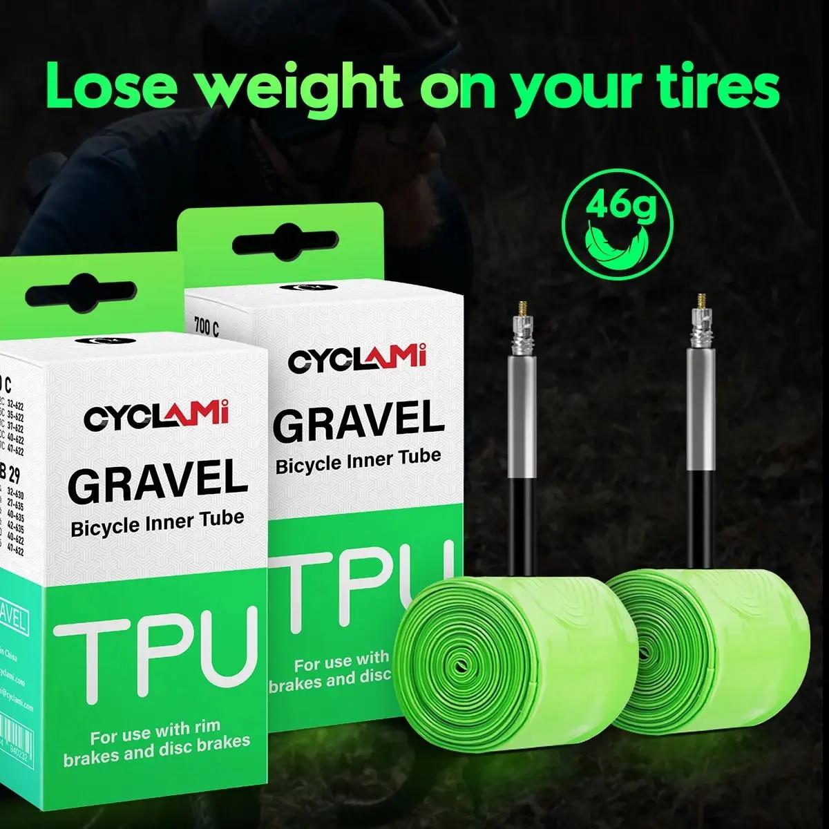 CYCLAMI ultraléger route vtt 29 vélo TPU chambre à air pneu français Valve FV 45mm pour gravier 700C 32C 35C 37C 40C 47C Super léger