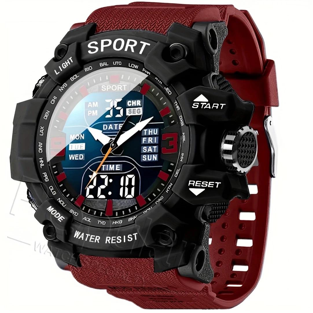 Montres de sport pour hommes et femmes, aiguilles tactiques, grand cadran, montre étanche, minuterie éclairée, réveil