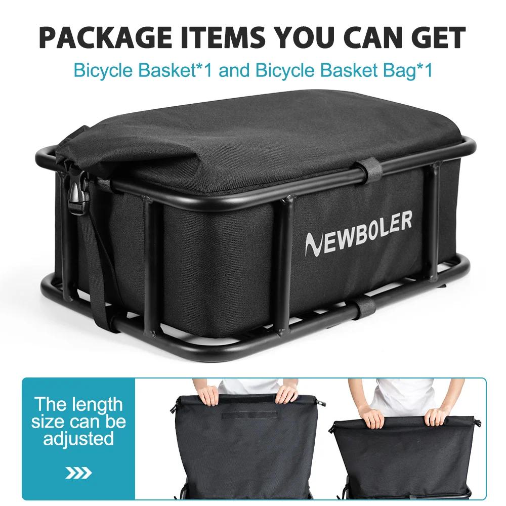 Panier de vélo arrière avec grand panier de support de vélo arrière pour vélo, panier de vélo arrière en métal robuste, support parfait pour vélo électrique