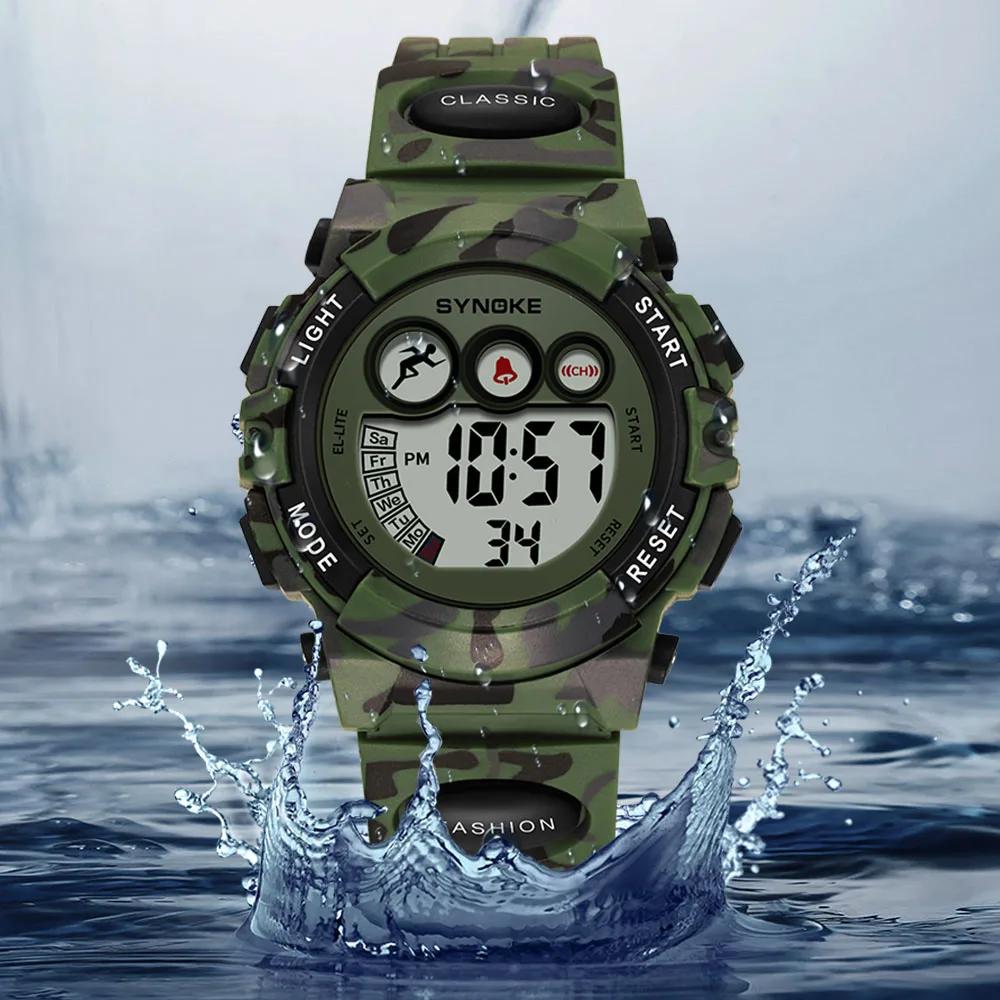 SYNOKE étudiant Sport montres pour enfants montres électroniques colorées 50M étanche horloge enfants montre numérique pour garçons filles