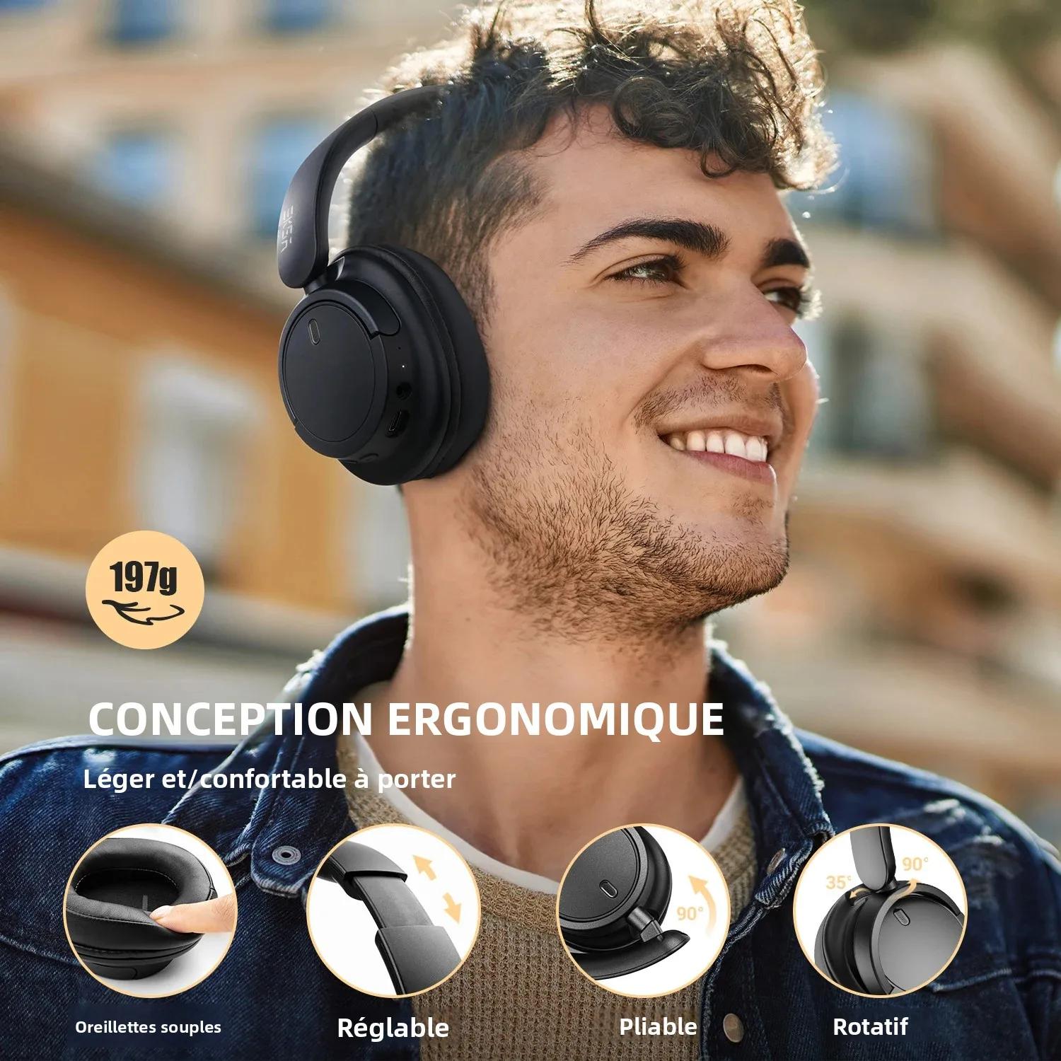 Oneodio EKSA V16 casque sans fil Bluetooth 5.3 sur l'oreille