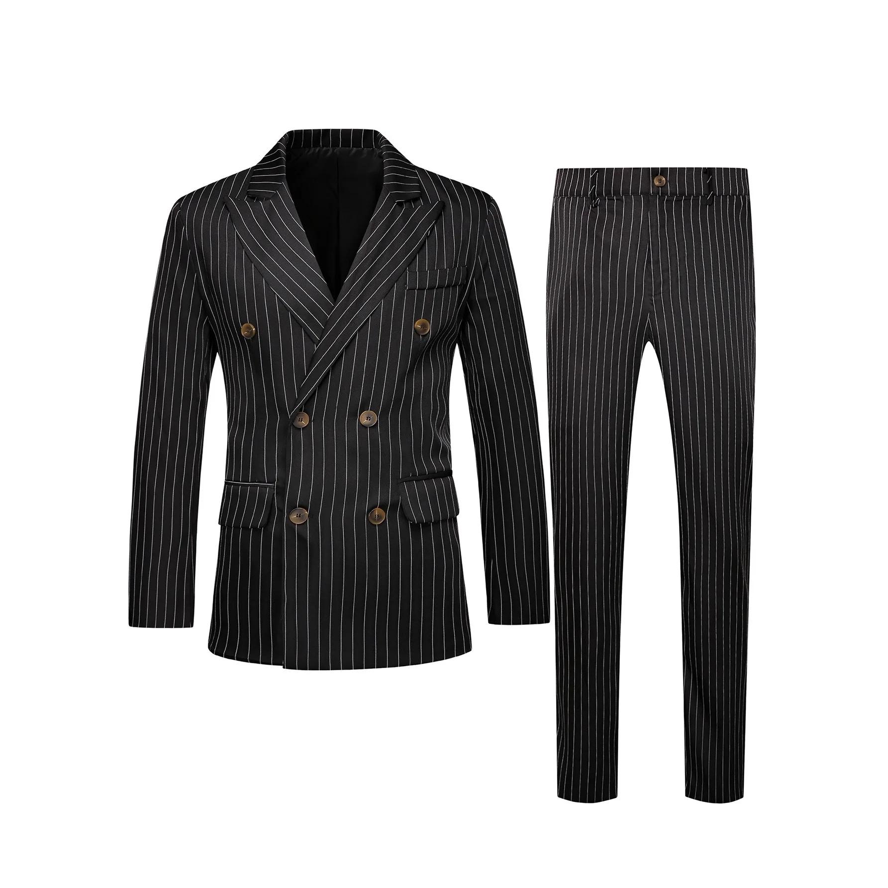 Vêtements pour hommes européens et américains de haute qualité, costumes formels à rayures, pantalons pour affaires, dîners formels, mariages