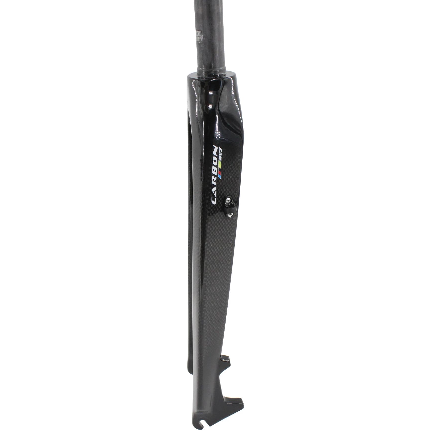 Date 26/27.5/29 "pouces VTT 3K pleine Fiber de carbone vélo fourche avant frein à disque fourche en carbone dur vtt 26er-29er pièces