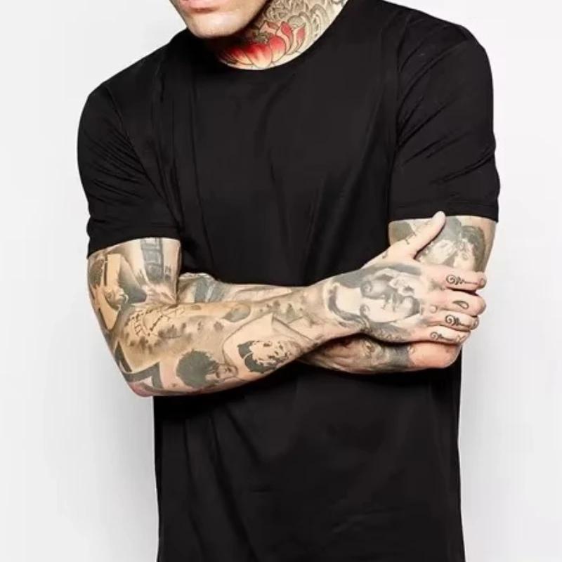 2025 marque hommes coton vêtements blanc Long T-Shirt Hip Hop hommes T-Shirt Extra longue longueur homme hauts T-Shirt longue ligne T-Shirt pour homme