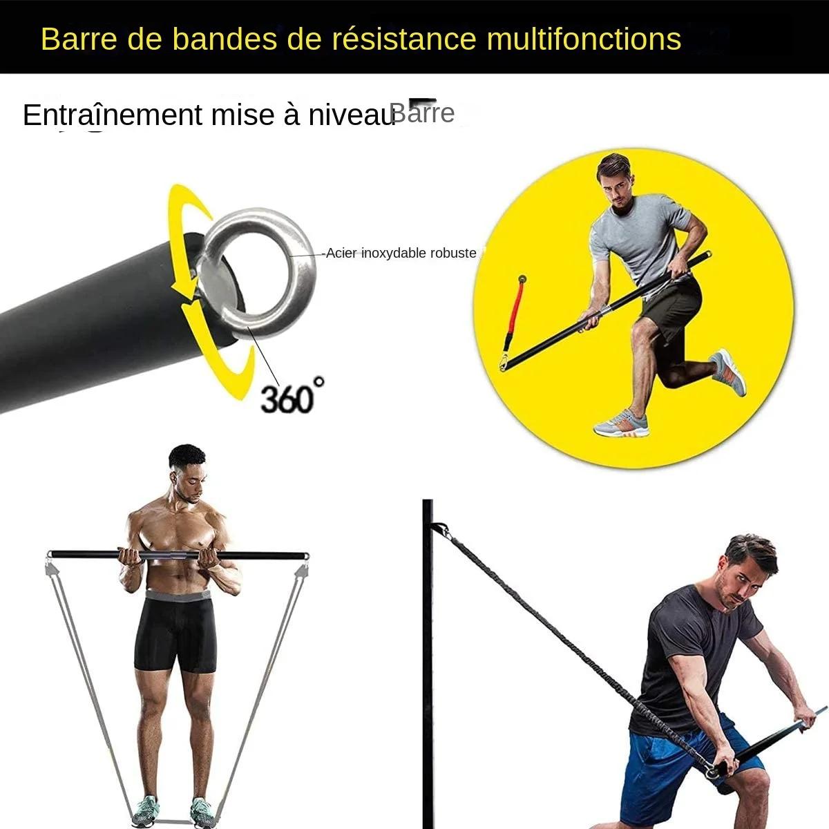 Barre d'entraînement s'adapte à toutes les bandes de résistance avec clip
