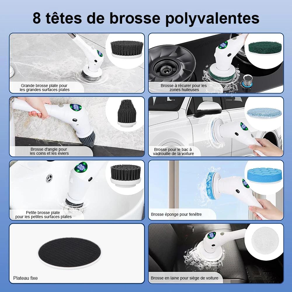 Brosse à livres électrique rotative sans fil