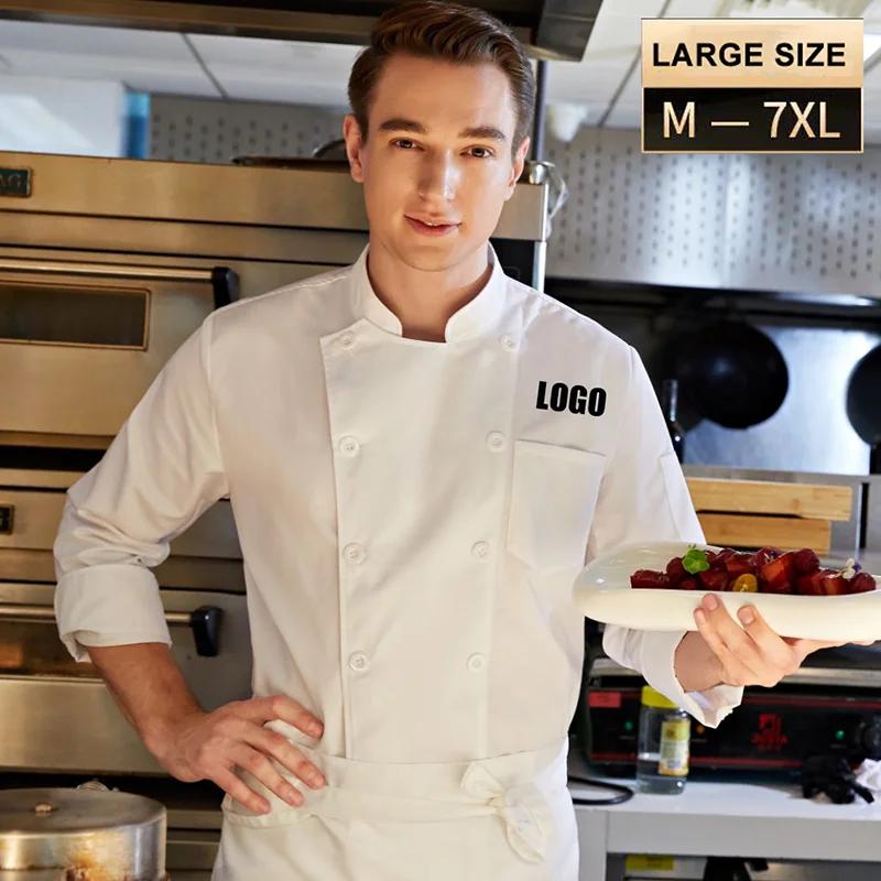 Uniformes de chef de cuisine professionnels, veste à manches longues personnalisée, manteau de cuisinier pour hommes et femmes, impression gratuite, olympiques de pâtisserie avec logo