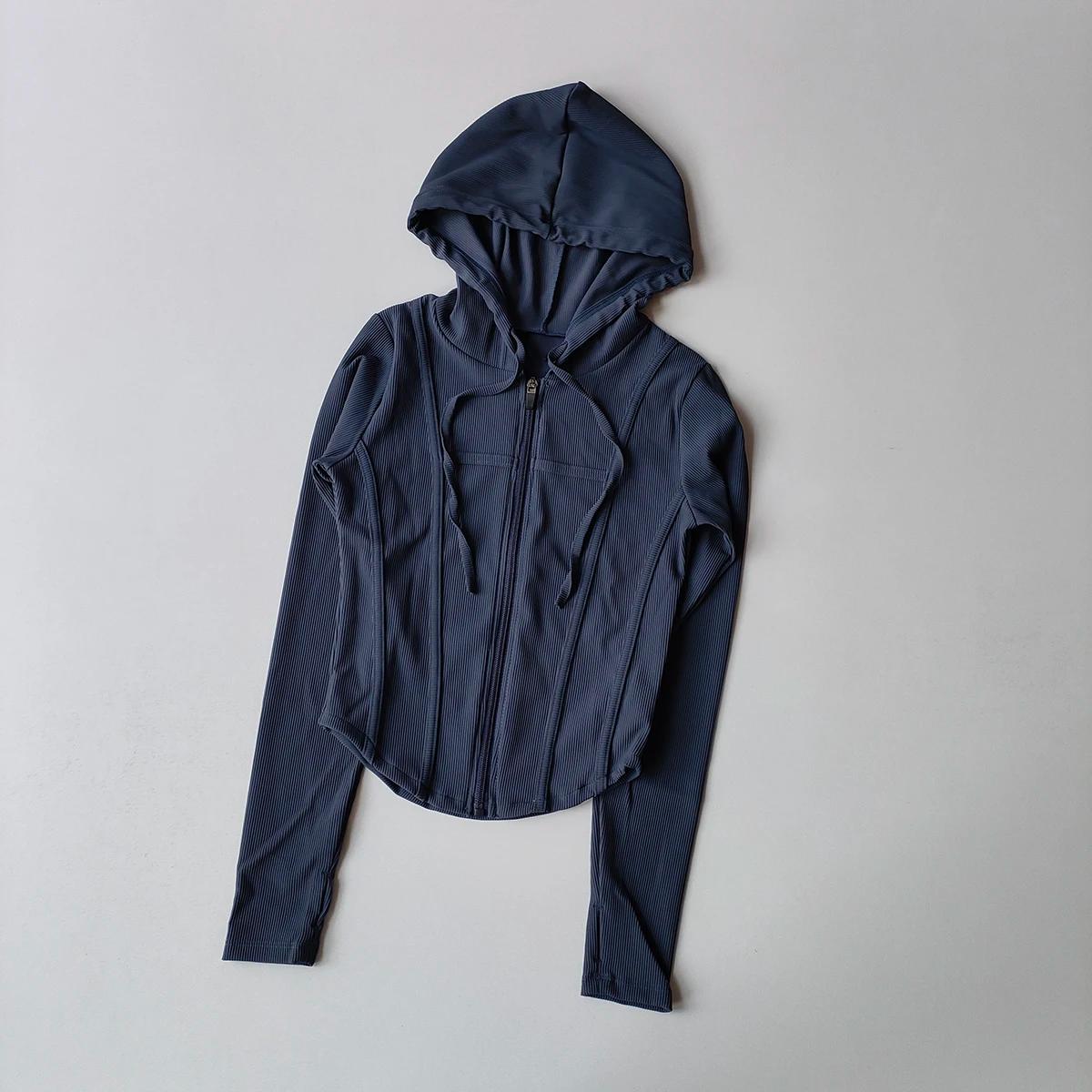 Manteau de fitness femme cardigan à capuche sportif pour yoga et running confortable