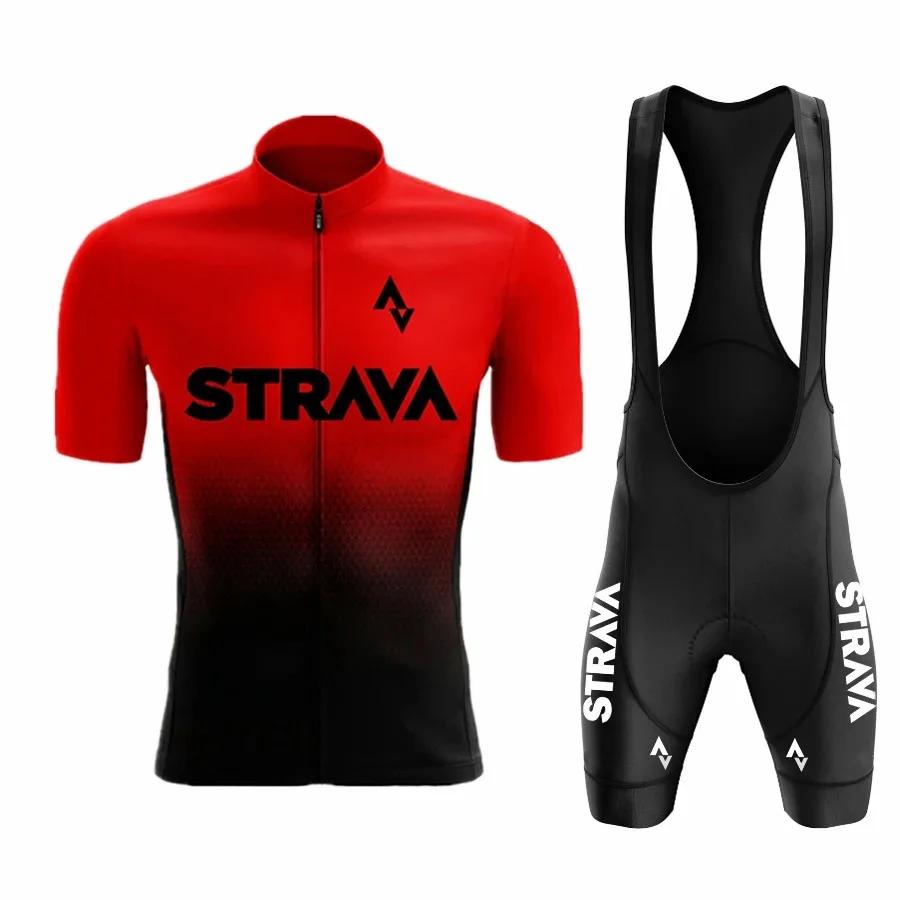 2024Strava Pro équipe de vélo à manches courtes Maillot Ciclismo hommes