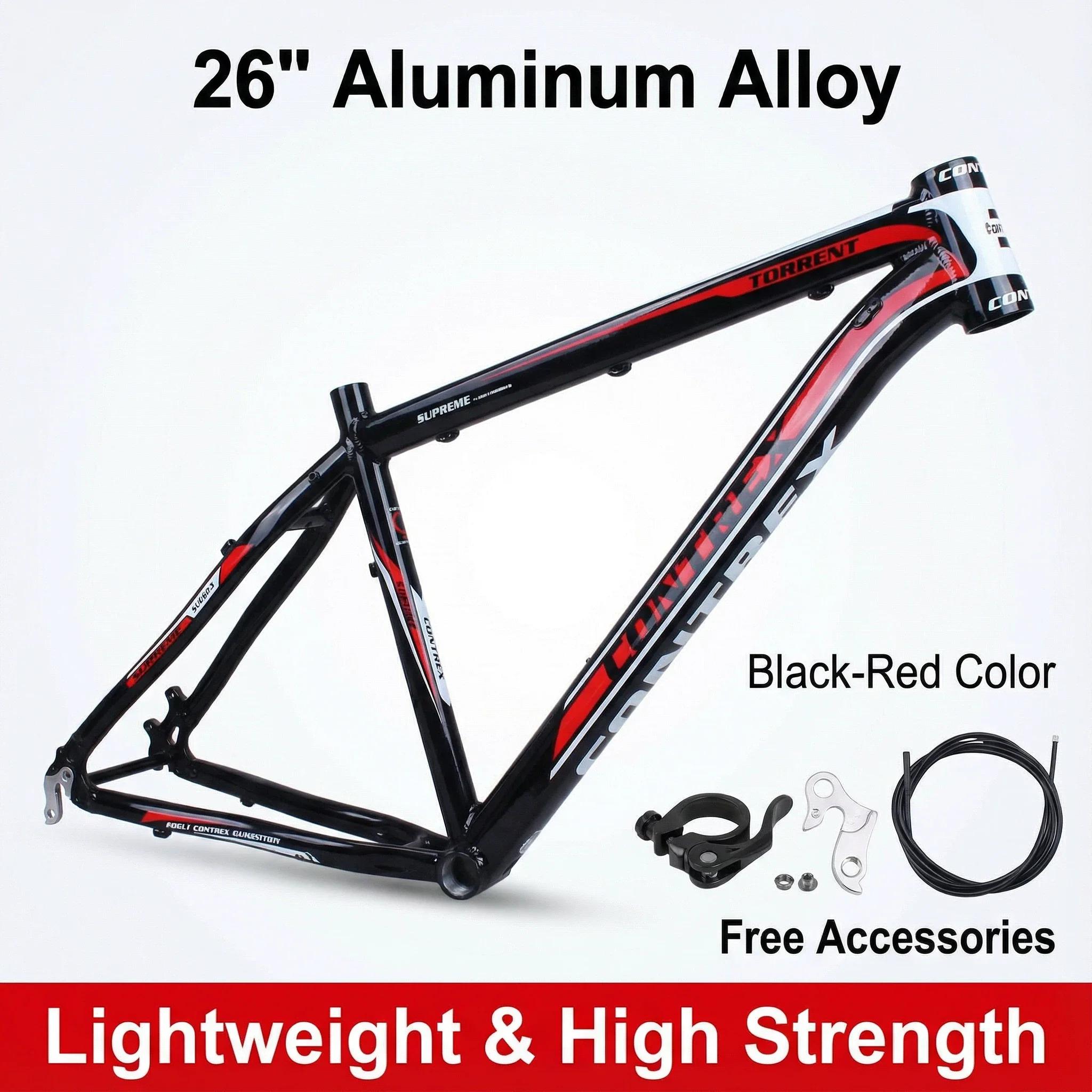 Cadre de VTT en alliage d'aluminium 26/29 pouces 6061 - Style frein à disque, ligne intérieure à vitesse variable, chambre à air de 17 pouces