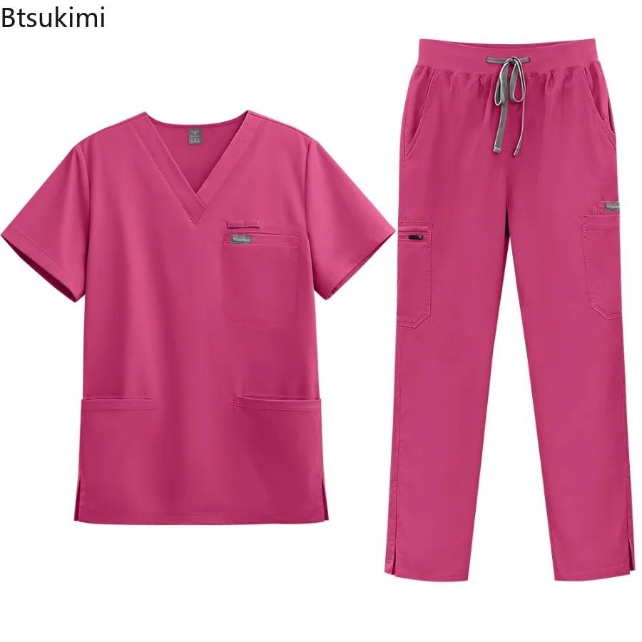 Vêtements de travail hospitaliers haut de gamme unisexes, blouses médicales chirurgicales, accessoires pour médecins et infirmières, tenues de travail pour la dentisterie, ensemble pour instituts de b