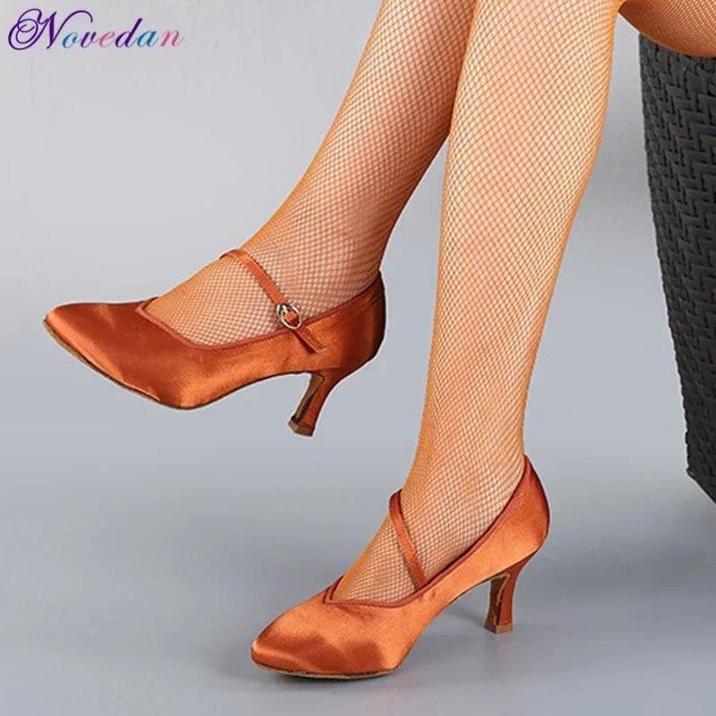 Chaussures danse standard femmes talons hauts : satin salon valse quickstep moderne