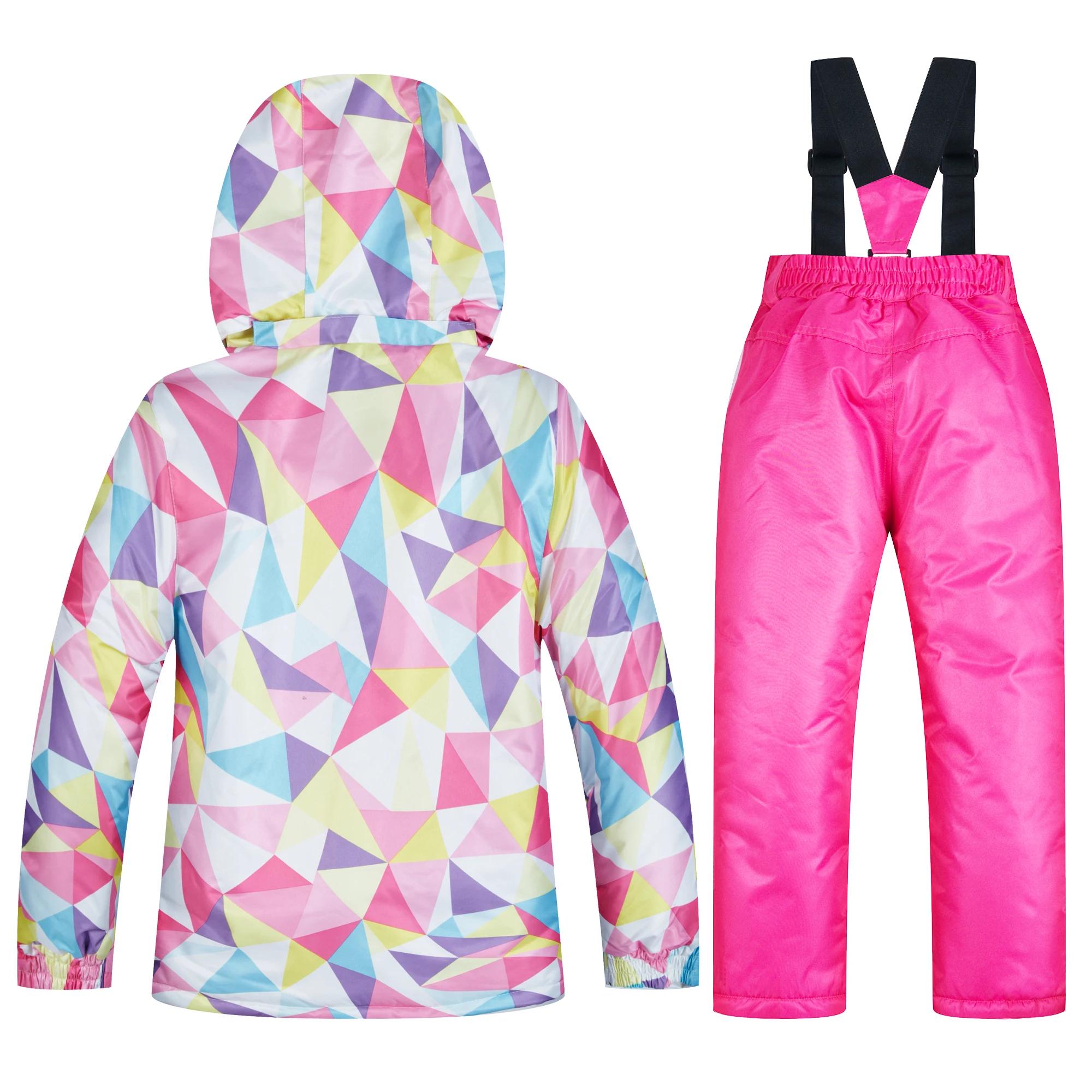 Combinaisons de ski pour enfants, veste de snowboard pour enfants, pantalons à bavette, coupe-vent, imperméables, combinaisons de neige chaudes, vêtements d'hiver pour filles et garçons