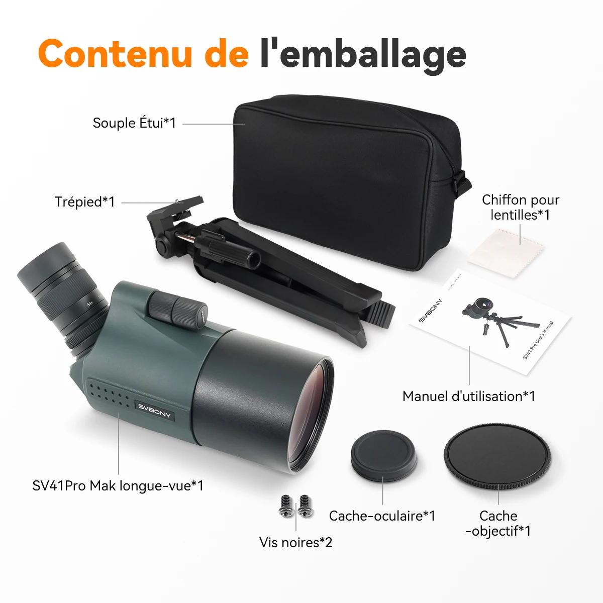 Svbony SV41Pro 28-84x80 Mak longue-vue FMC équipement de Camping étanche pour l'observation des oiseaux