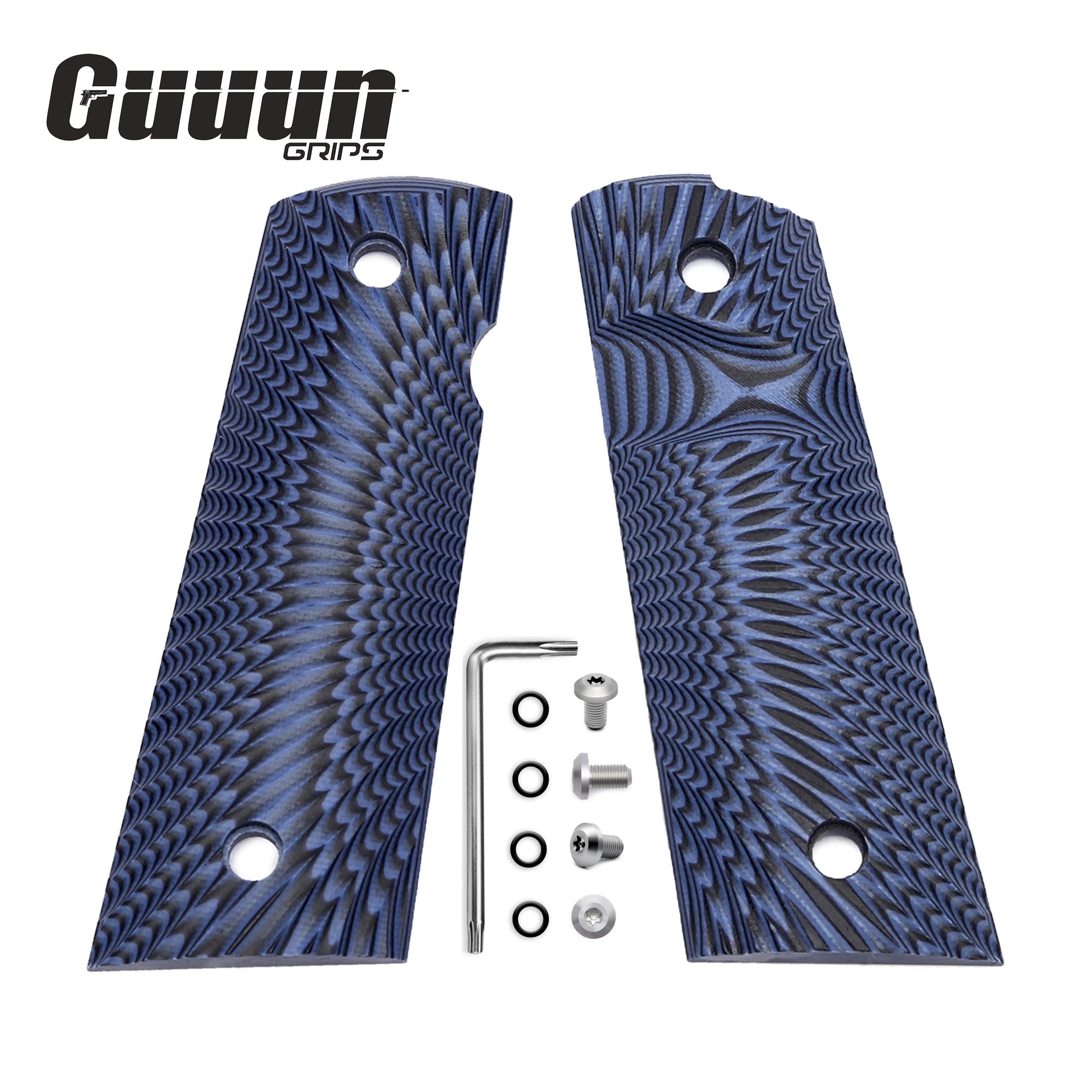Magwell Grip Guuun G10 - Texture Sunburst pour 1911 taille complète avec coupe de sécurité