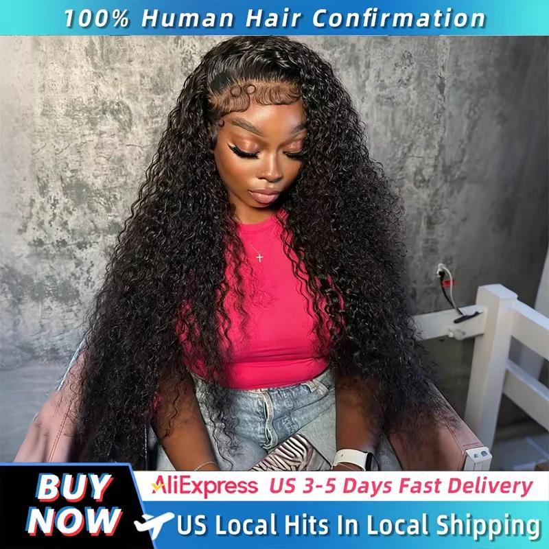 Perruques en cheveux humains bouclés de 40-42 pouces avec dentelle frontale pour femmes noires