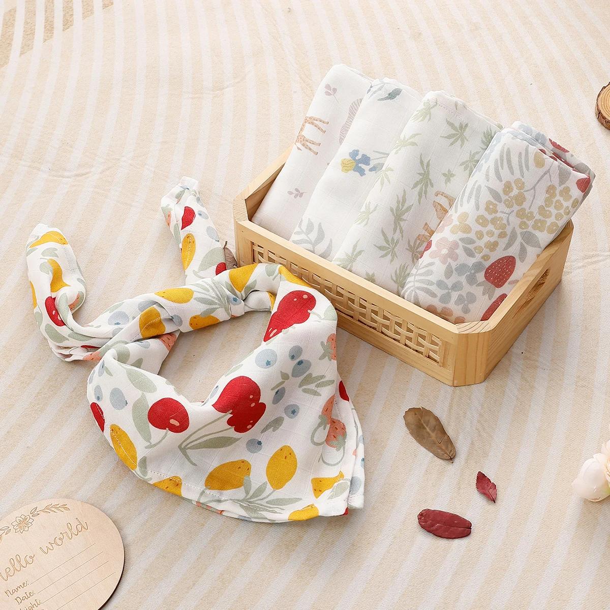 Kangobaby # Ma vie douce # Nouveau 5 pièces Pack multi-fonctionnel bambou coton nouveau-né mousseline bavoir antibacté