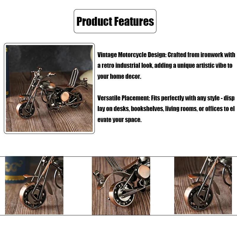 Sculpture de moto en fer vintage