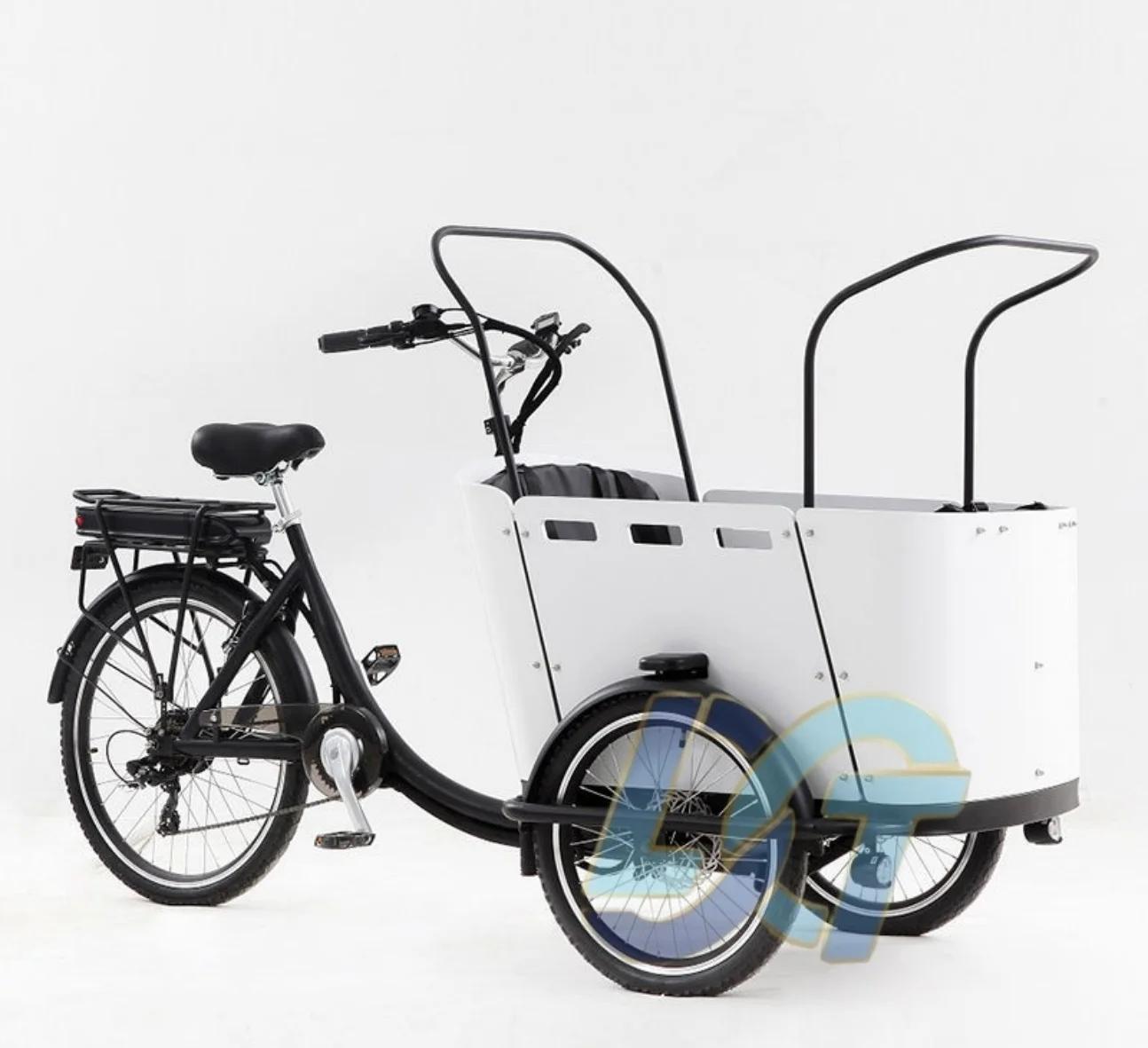 Vélo cargo électrique, vélo cargo utilisé pour la famille