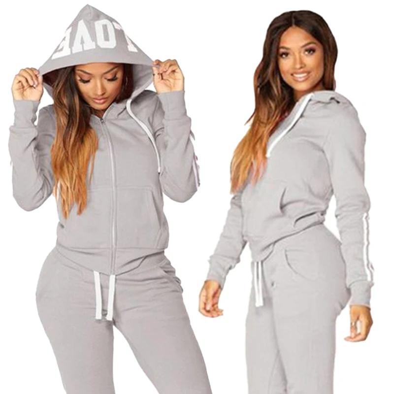 Mode femmes survêtements tenue de sport Jogging costumes dames à capuche survêtement ensemble vêtements sweats à capuche + pantalons de survêtement survêtements
