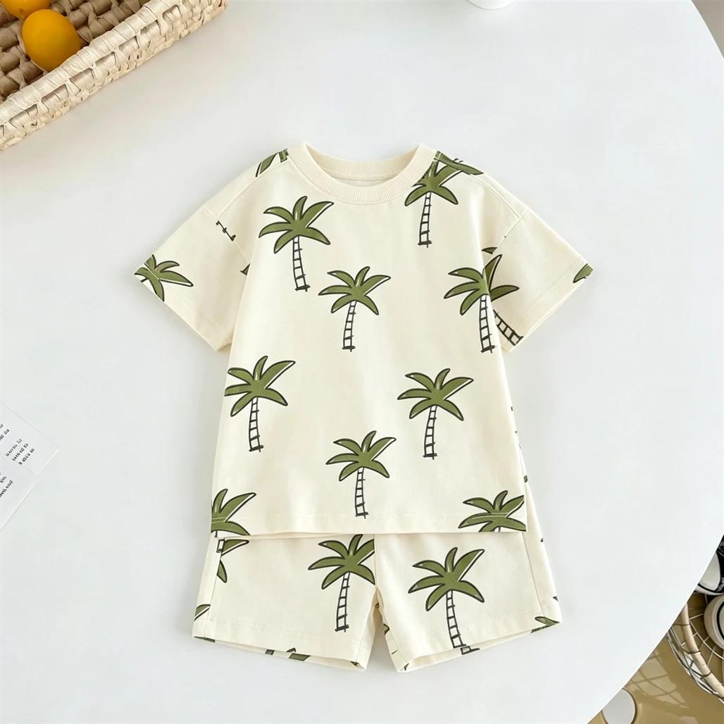 Ensemble de survêtement mode pour enfant : T-shirt noir et short d'été