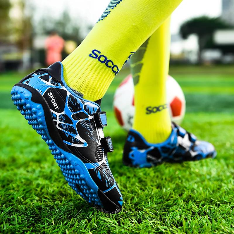 Bottes de football antidérapantes pour enfants avec crampons de gazon - Chaussures d'entraînement et futsal