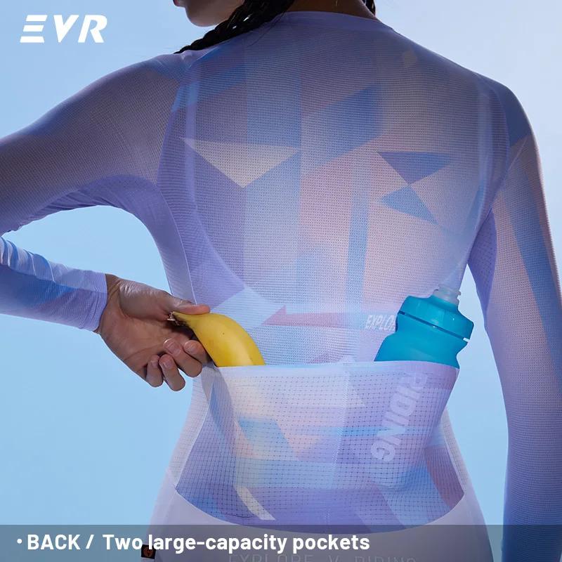 EVR Summer Pro Combinaison de cyclisme une pièce pour femme, combinaison de cyclisme à manches longues et courtes, pantalon de cyclisme, équipement de cyclisme compétitif