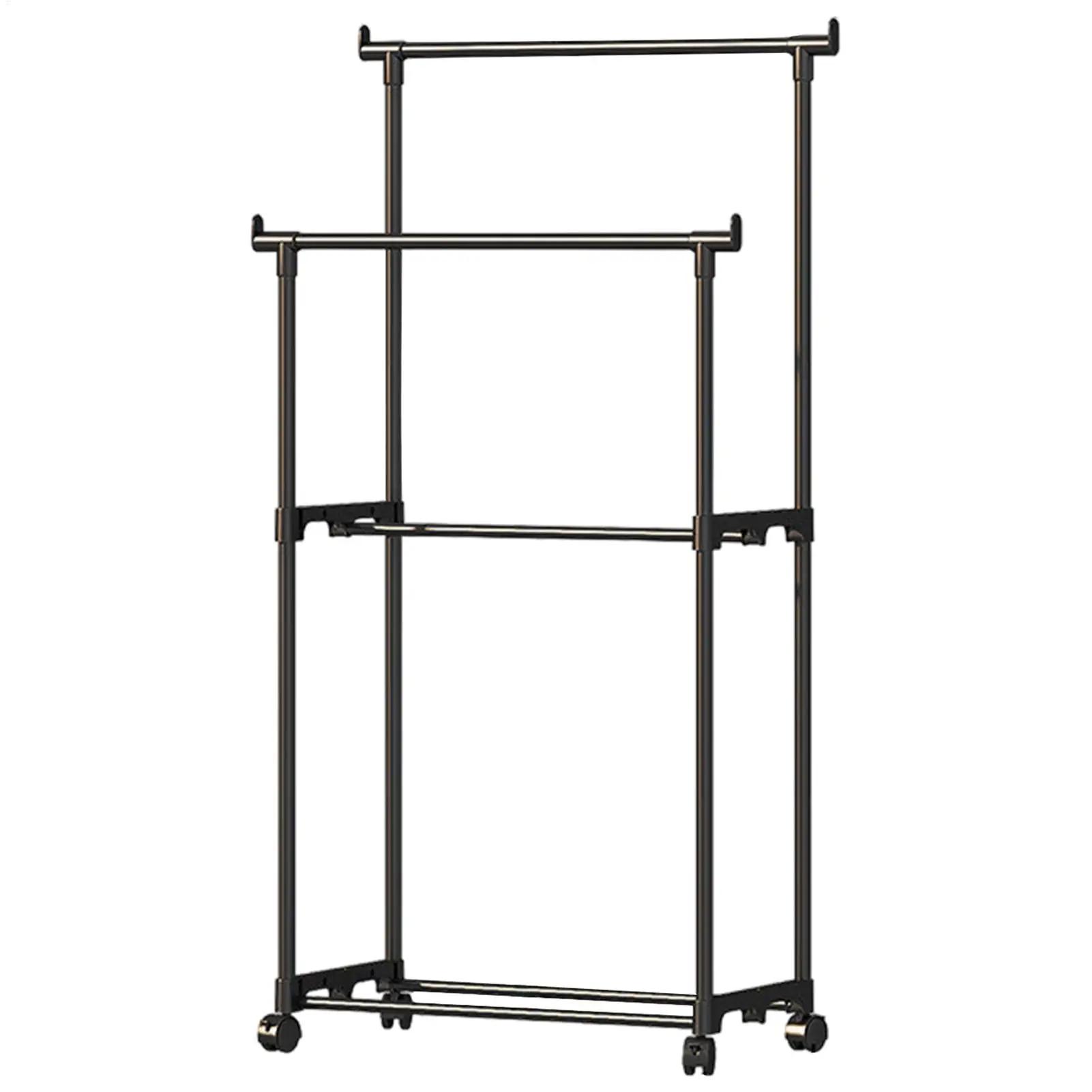 Porte-vêtements robuste pour rangement saisonnier avec étagère inférieure, sur roulettes, pour placard, entrée, salon