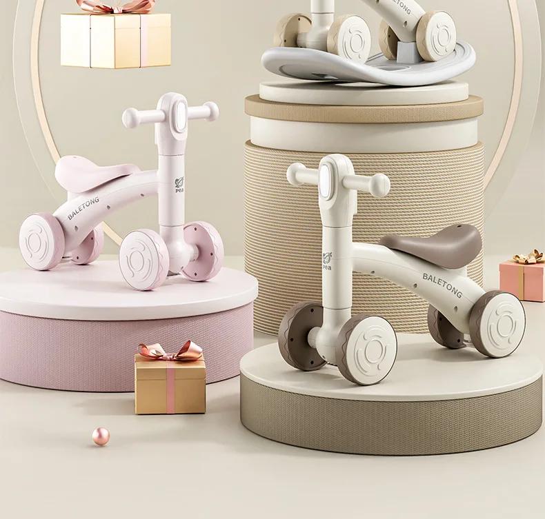 Vélo d'équilibre pour enfants de 1 à 3 ans, vélo à roulettes 2-en-1 pour bébé, apprentissage de la marche, vélo à quatre roues pour bébé