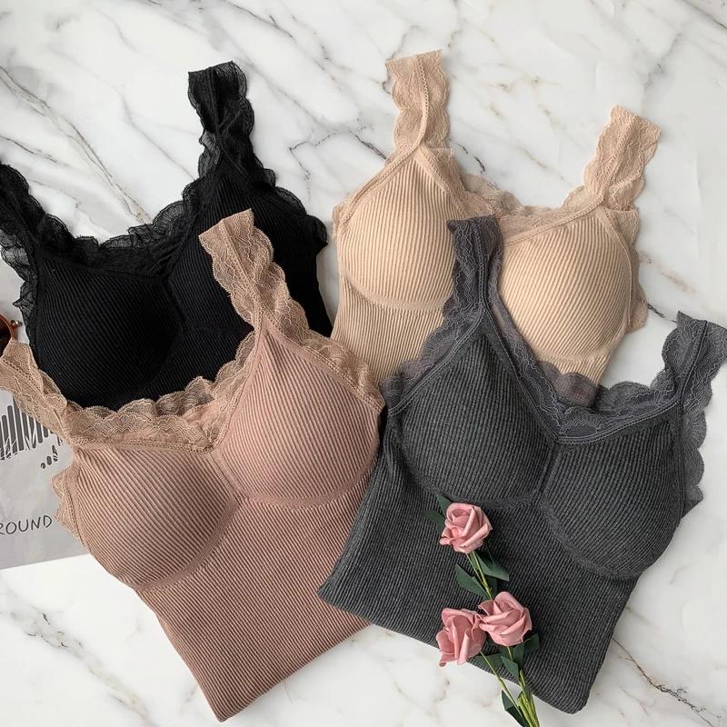 Sous-vêtement thermique gilet Thermo Lingerie femme vêtements d'hiver haut chaud vêtements intérieurs Thermo chemise maillot de corps dentelle intime