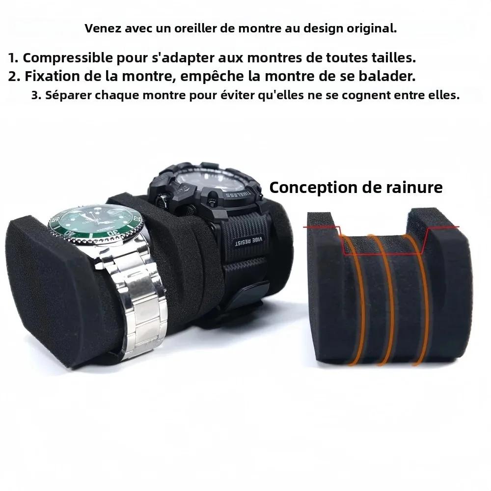 Boîte de rangement et présentoir pour montres, étui de voyage portable, organisateur de bureau pour les passionnés de montres, cadeau
