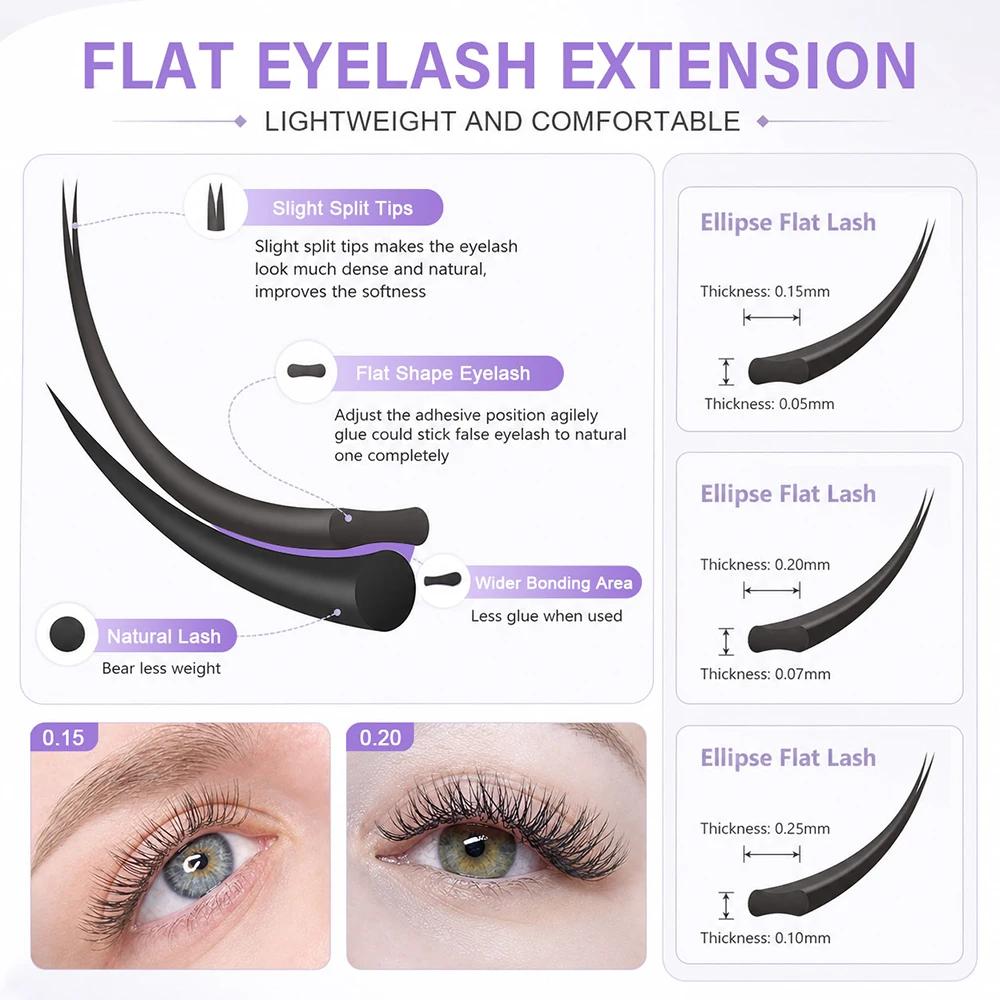 MASSCAKU Faux cils de vison Ellipse Extension