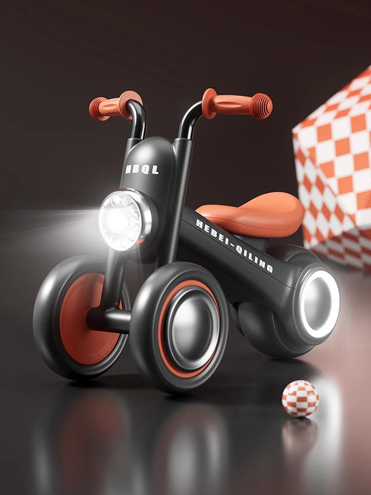 Vélo d'équilibre pour enfants sans pédales, trotteur pour tout-petits avec lumières LED avant, musique, roues silencieuses anti-basculement pour bébés de 1 à 3 ans