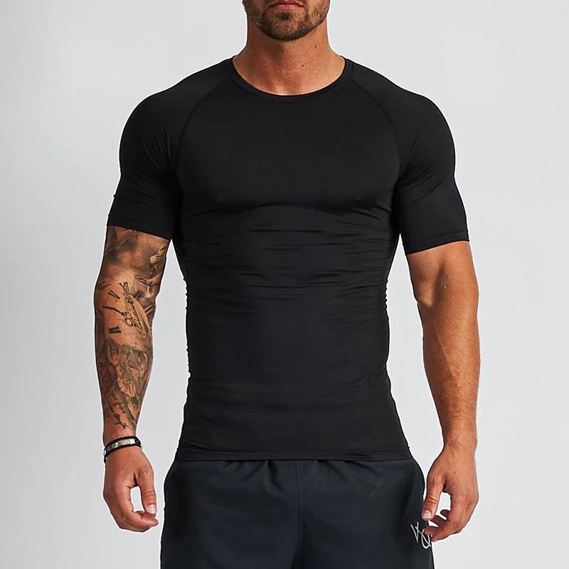 T-shirt compression homme fitness - Haut moulant sans coutures pour sport intensif