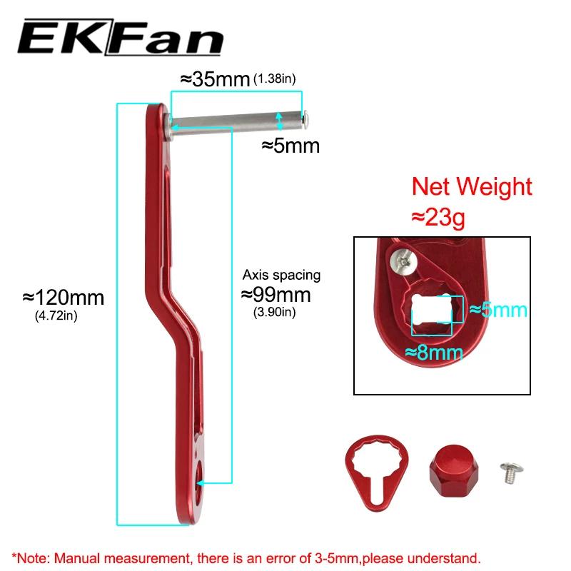 Poignée de moulinet EKFAN en acier inoxydable - Accessoire de pêche gravé CNC pour une prise en main ferme