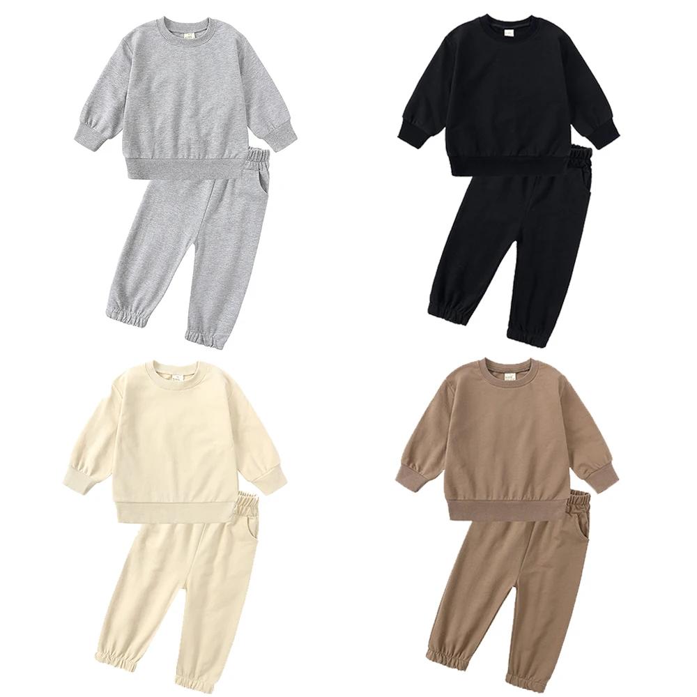 Survêtement fin pour enfants, vêtements de printemps et d'automne, sweat-shirt à manches longues + pantalon, costume pour garçons et filles, tenues de sport pour enfants en bas âge, 2026