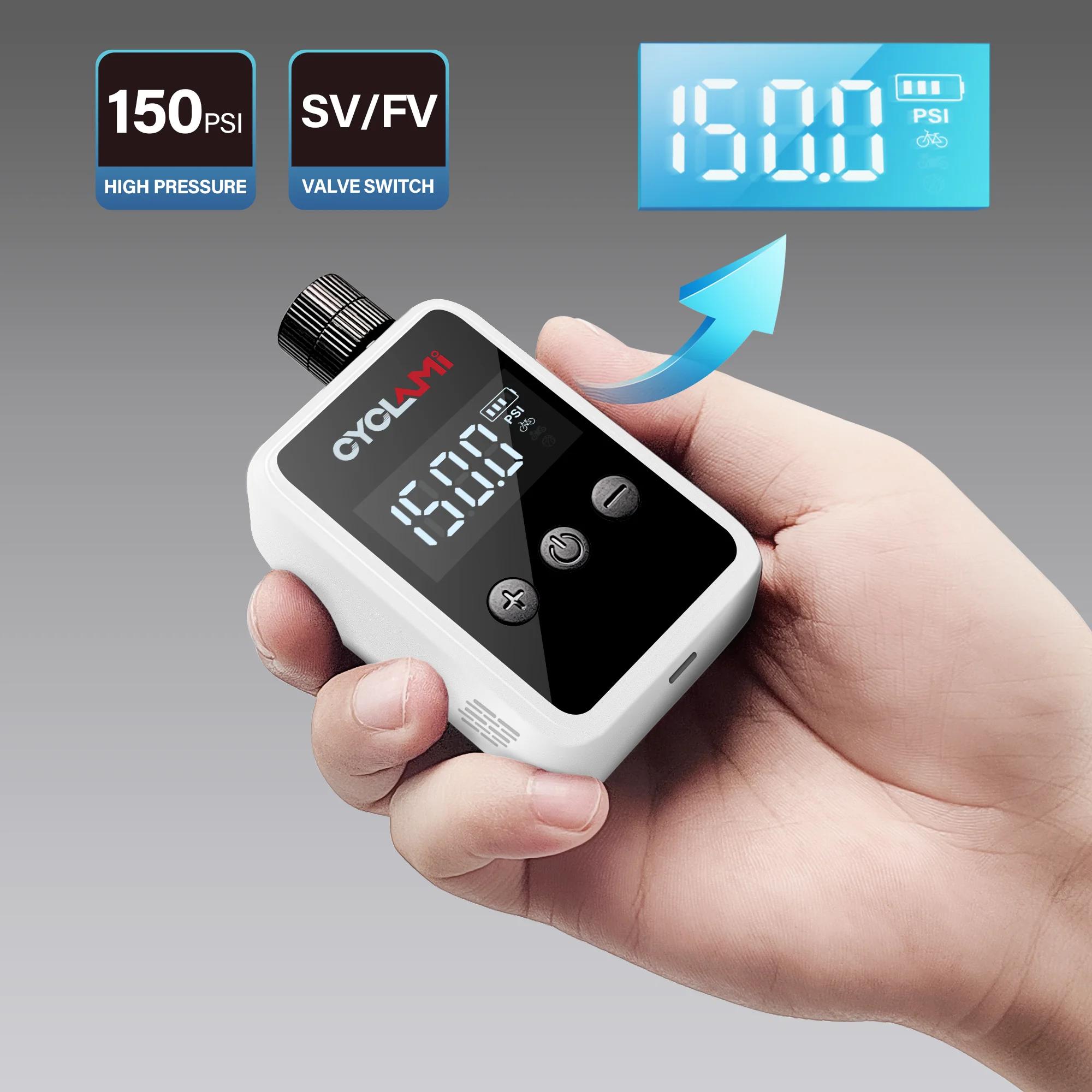 150psi, Pompe à Air électrique Portable pour vélo de poche, Valve Schrader Presta, MINI compresseur rapide et Rechargeable, gonfleur de pneus, CYCLAMI HW125, Pompe électrique, Pompe à vélo, Pompe à a