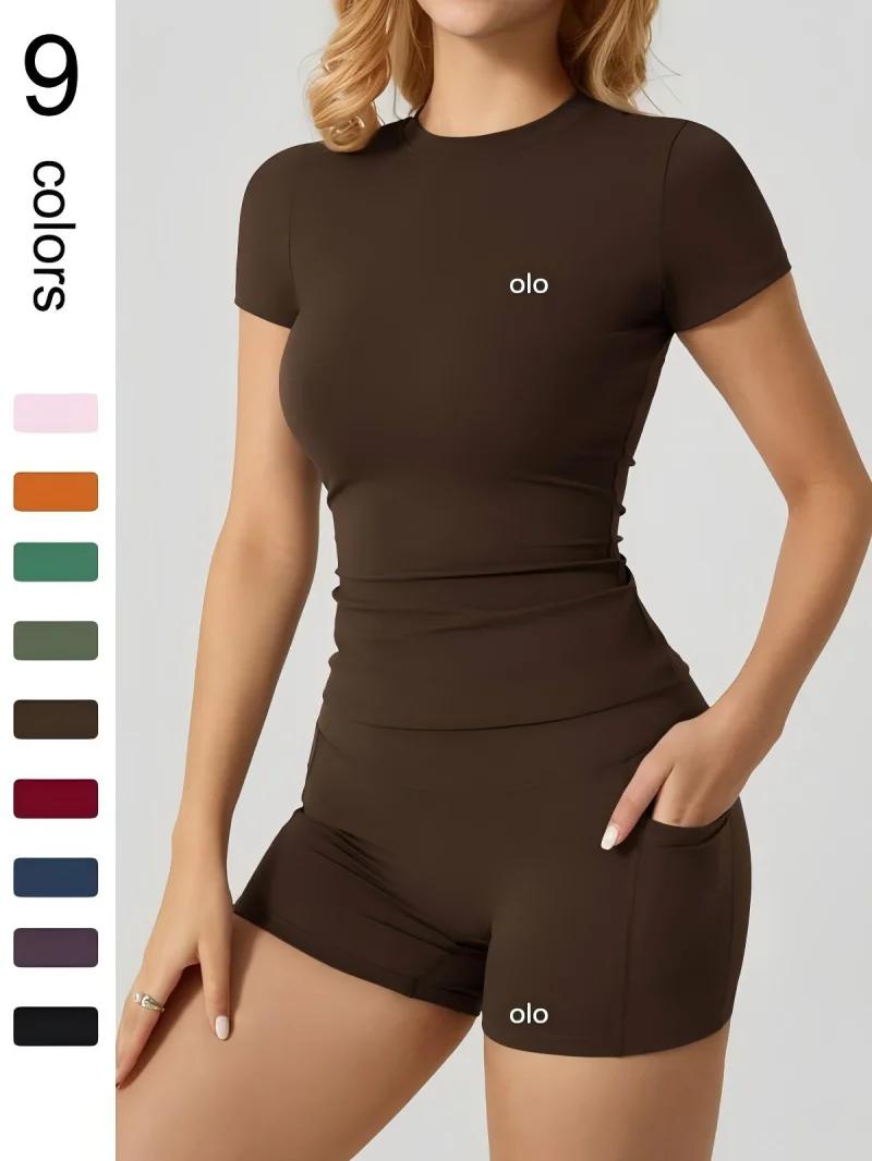 Nouvelle collection 2026 de vêtements de sport et de fitness - Haut moulant, short rehausseur de fessiers, vêtements de yoga effet seconde peau, ensemble deux pièces - Ensemble de sport et yoga pour f
