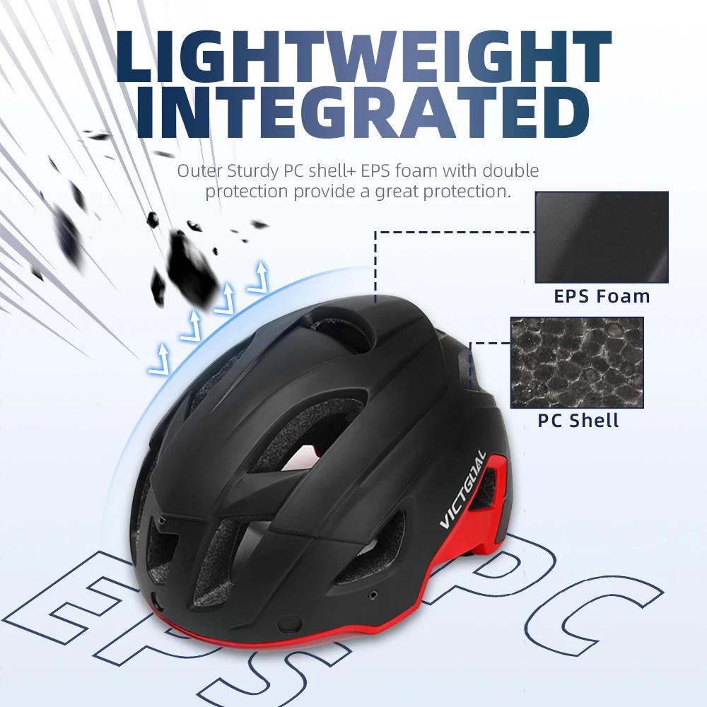 Casque de Vélo avec Lunettes de Soleil Visière Feu Arrière LED Protection UV Sécurité Visibilité Cyclisme Montagne Route VTT Occasions Spéciales