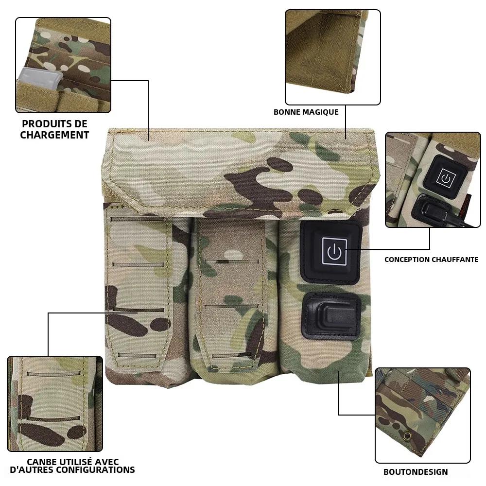SINAIRSOFT 9mm tactique Triple pochette pour magazines fonction plus chaude étui pistolet USB puissance température régl