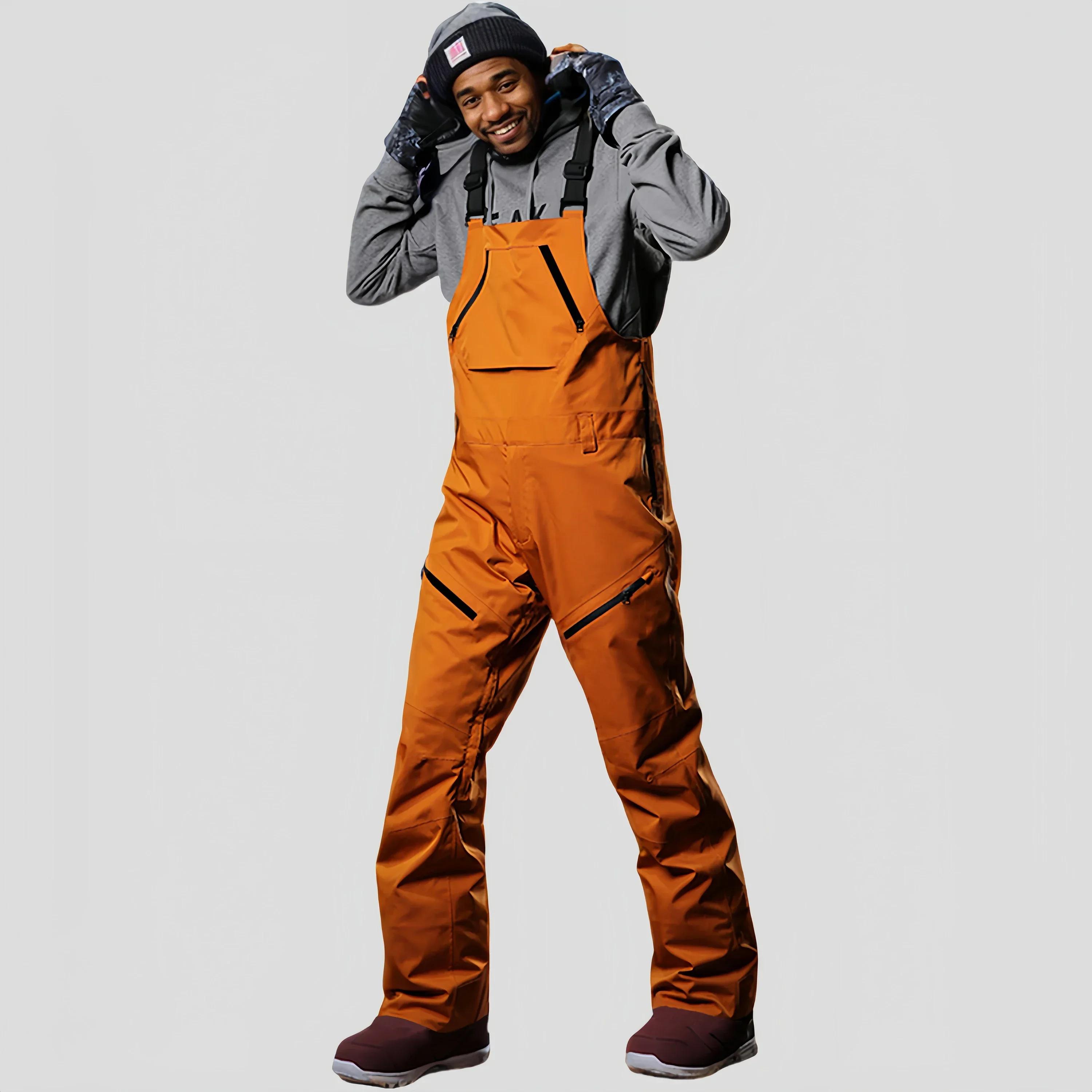 Pantalon de ski coupe-vent imperméable pour homme, salopette de ski Fjadt, vêtements de sport à bretelles, extérieur, hiver, 2025, 506